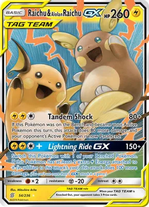 Raichu & Alolan Raichu GX - Foil