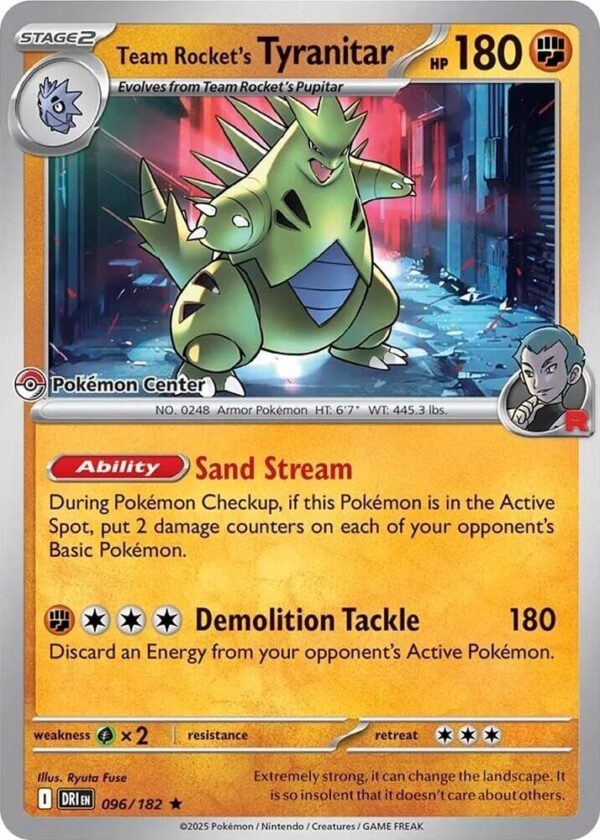 Team Rocket's Tyranitar - Pokemon Center Foil