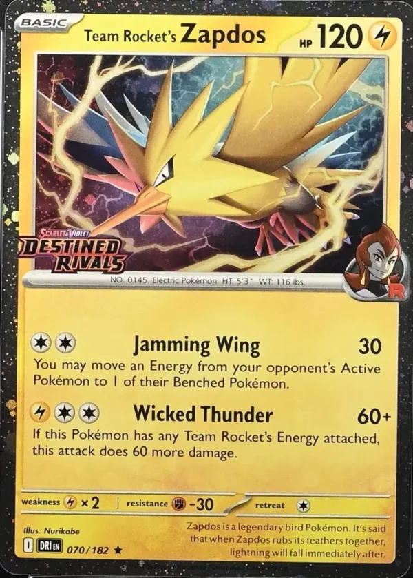 Team Rocket's Zapdos - Destined Rivals Stamp Promo Foil