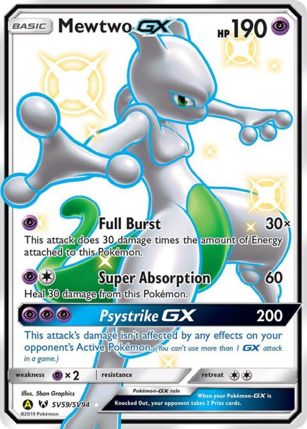 Mewtwo GX - Foil - PSA Graded 10