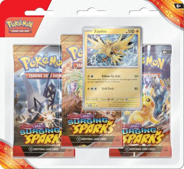 Surging Sparks 3 Pack Blister - Zapdos